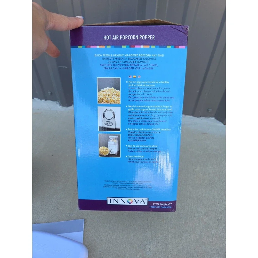 Retro 8 Cup Hot Air Popcorn Maker By Nostalgia White Boxed